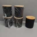 SHOWIN 10 OZ Thick Candle Jars for Making Candles 5 Pcs, Empty Jars with Wood Lids for Candle Making, Sample Container, Matte Black