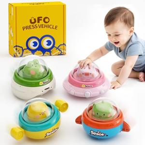 Dimoarch Press and Go Toy Cars for Toddlers 1-3 Push Go Animal Baby Racing Cars Friction Powered Car Toys for 6-12-18 Months Birthday Gifts for 1 2 3 Year Old Boys Girls