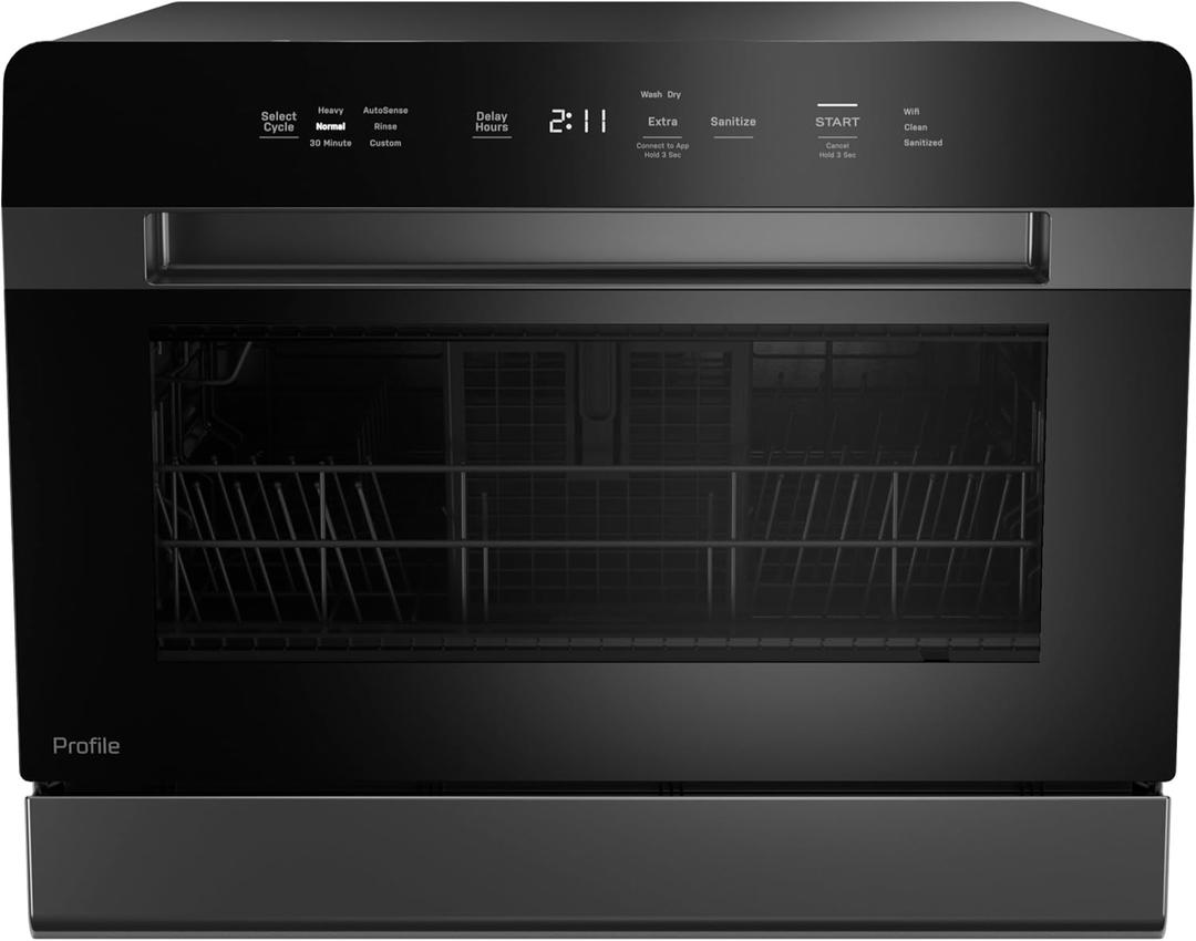 GE Profile Countertop Dishwasher, Energy Star, 6 place settings, 6 wash cycles, WiFi Connected, with Built-In Capabilities