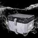 55L Motorcycle Top Case, Aluminum/RV/Yacht/Motorcycle Rear Top Box and Tail Box for Luggage/Helmet/Tools storage Waterproof Silver