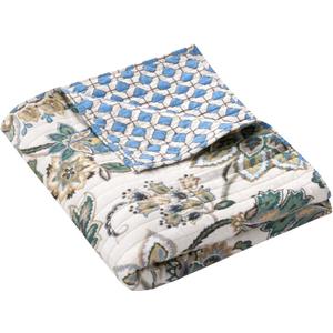 Levtex Home Palladium Grey Quilted Throw, Cotton, Gray, Floral