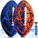 Jasonwell Pool Beach Water Football - 2Pack Strong Grip Waterproof Football for All-Weather Play Pool Toys Beach Games Outdoor Sports Toy Christmas Birthday Gifts for Kids Boys Teens Adults (orange&blue)