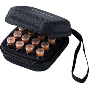 16 Slots, Peptide Case for Fridge, Fits 1ml 2ml 3ml Vials Storage for Peptide, Insulin, GLP-1 Etc,with Hand Strap and Logo, Black, Case Only, Small Size