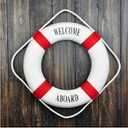 Welcome Aboard Nautical Life Ring Lifebuoy Boat Wall Hanging Home Decor 14~35CM