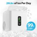 Aeitto Ice Makers Countertop, 26Lbs/24H, 9 Ice Cubes Release in 6 Mins, 2 Sizes of Bullet Ice Machine,Self-Cleaning Portable Ice Maker with Ice Scoop and Basket for Home Kitchen Office Bar RV, White