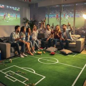 Tademis Soccer Field Rug 6'x9' - Large Soft Area Rug for Watch Party Decor, Non-Slip Football Pitch Carpet for Boys Room, Sports Bar & Game Night, Ultimate 2026 Soccer Fan Gift (A)