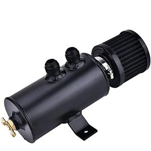 EVIL ENERGY 10AN Baffled Oil Catch Can,Oil Breather Tank with Valve,750ML Universal Aluminum Black