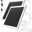 8W Solar Panel for Ring Camera, 2-Pack Solar Panel Charger Compatible with Ring Stick Up Cam Battery, Spotlight Cam Battery, Includes Barrel Plug to USB-C Adapter, IP65 Waterproof, 10ft Cable