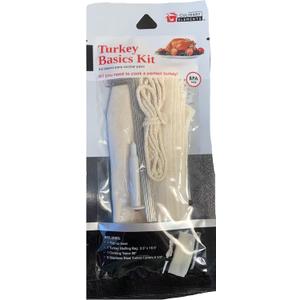 Turkey Basics Kit: Make the Perfect Turkey, Includes Pop-up Timer, Stuffing Bag, Twine & 6 Stainless Steel Turkey Lacers 3 pack