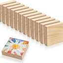 YOUEON 12 Pack Unfinished Wood Blocks for Art and Crafts, 4 X 4 X 1 Inch MDF Wood Board Wooden Square Blocks Craft Panels, Great for Crafts, Painting, DIY Projects, Carving, Engraving