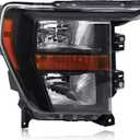 Black Halogen Headlights Compatible With 2021-2023 Ford F150 F-150