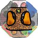 EcoBark Step in Dog Harness - Eco-Friendly Teacup Dog Harnesses for Small Dogs - Reflective and Adjustable Mini Body Halter Vest -Tiny Soft Mesh Harness Under 5 lbs (Leopard, XXXS)