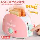 Joyin Play Kitchen Toys, Pretend Food Kitchen Accessories Girls Toy with Coffee Maker, Mixer, Toaster with Realistic Lights& Sounds, Birthday Gift for Kids