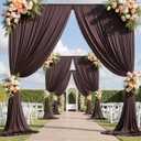 20ftx15ft Brown Backdrop Curtains for Parties, Wrinkle Free Polyester Brown Photo Backdrop Drapes 4 Panels 15 ft Long Back Drop Cloth for Wedding Birthday Photography Background Party