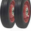 2 Pack - Solid Rubber Flat Free Tire 6" x 1.5" Hand Truck Wheel - 1.25" Offset Hub 5/8" Axle - 350 lbs Capacity