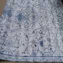 SALLOUS Runner Rug for Hallway, 3x20ft Vinyl Floor Mat for Home, Area Rug for Living Room Bedroom, Waterproof Kitchen Mat, Runner Rug for Bathroom, Entryway (Grayish Blue Bohemian-Style)