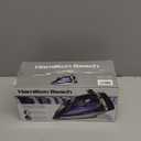 Hamilton Beach Steam Iron for Clothes & Garment Steamer with Smooth Press Stainless Steel Soleplate, 1200 Watts, 8 Retractable Cord, Black (14214)