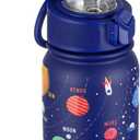 GOPPUS 12oz Kids Water Bottle  BPA-Free, Leak-Proof, Insulated Stainless Steel  Sweat-Proof, Reusable for School, Sports, and Outdoor Activities (Blue Starry Sky)