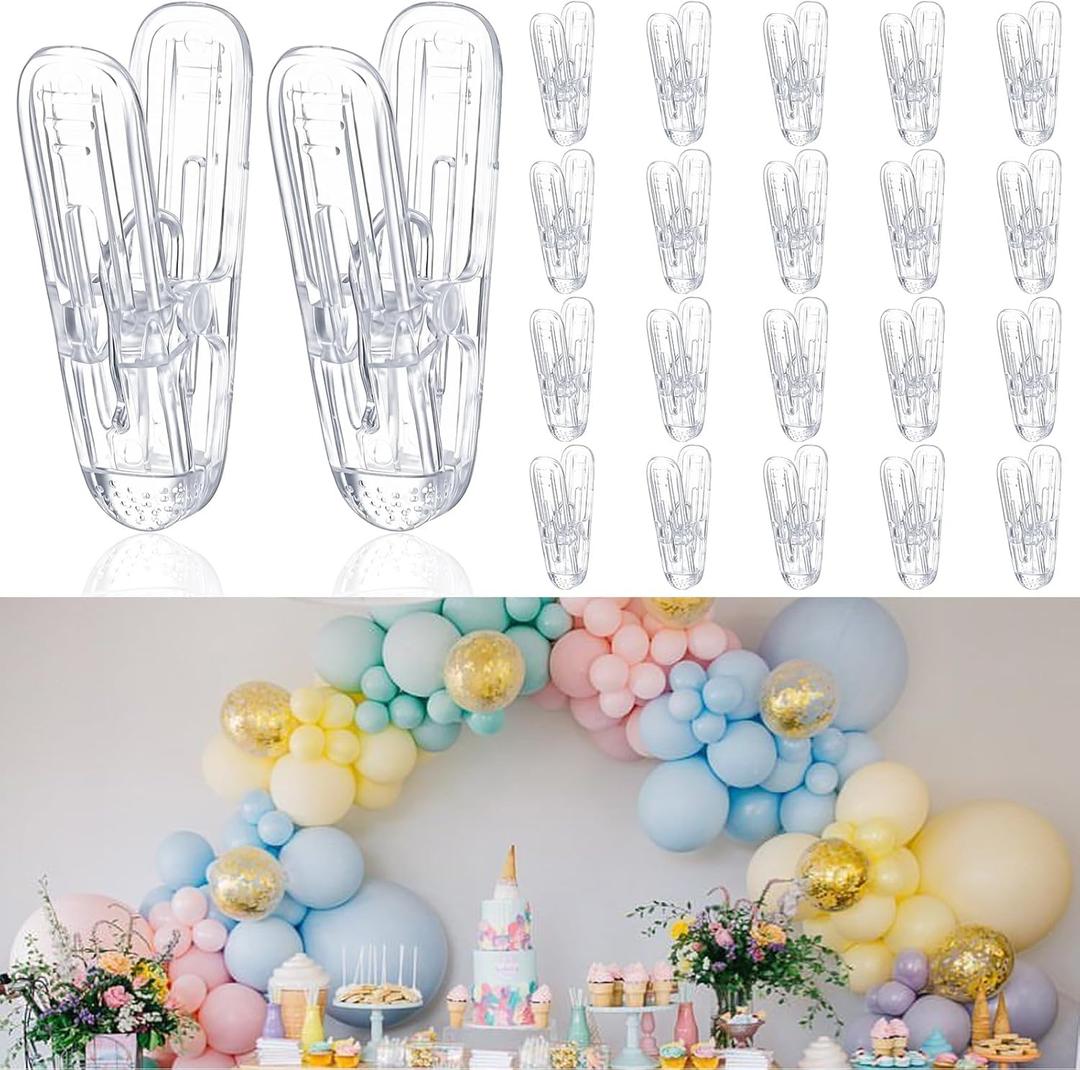Sibba 20 Pcs Balloon Arch Clips Clear Spring Clamps 2.4 Inch Backdrop Spring Clamps Durable Heavy Duty Clip for Balloon Arch Birthday Wedding Backdrop Stand Photography Studio