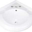 Renovators Supply Manufacturing Portsmouth Corner Wall Mounted Bathroom Sink 22 In. White Ceramic Wall Hung Floating Vessel Sink With Overflow
