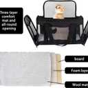 Cat Carrying Case - Pet Carrier Airline Approved, Protable and Breathable Pet Travel Carrier Removable Fleece Pad, Collapsible Cat Carrier Dog Carrier for Medium Cats Small Cats Dogs(Medium, Black)
