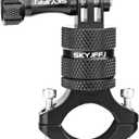360 Degree Rotation Aluminum Motorcycle Bicycle Rack Mount Holder,Intended for GoPro Hero 13/12/11/10/9/8/Max,DJI Osmo Action 5Pro/4/3,Insta 360 Ace Pro 2/Pro/Ace (Black)