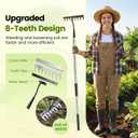 Iron Weeding Rake with Long Handle, Manual Weeder Tool for Garden | Upgraded Rake 8 Teeth Weed Puller Tool, Heavy Duty Weeder Remover Tool for Weeding, Cultivating & Soil Aeration