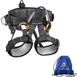 Climbing Seat Belt, Caving, Rock Climbing and Rappelling Equipment, Body Guard Protect, Rappelling Rescuing Equip (Half-body Black)