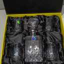 ELIDOMC 5PC Italian Crafted Crystal Whiskey Decanter & Whiskey Glasses Set, Crystal Decanter Set With 4 Whiskey Glasses, Whiskey Decanter Sets for Men.