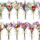 10/12/24/36 Pack Mini Dried Flowers for Vase Wedding Various Mini Bouquet Dried Small Wildflowers Natural Flowers Bulk for Crafts DIY Decor (12, Romantic Colour)