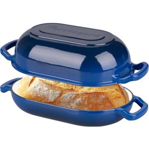 VORRINGARD Enameled Cast Iron Sourdough Bread Oven, Dutch Oven, Loaf Cast Iron Bread Pan for Homemade Bread Baking, Meatloaf Pan with Lid, 5QT, Latte