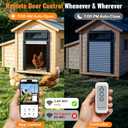 Automatic Chicken Coop Door with Timer and Remote Control, WiFi 1080P Camera Smart Roll-Up Auto Poultry Door, 7W Solar Powered 5000mAh Battery, App Control, Anti-Pinch Safety, Predator Alarm