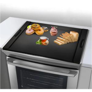 Luem Modern Black Noodle Board Gas Stove Cover & Handles With Extra Two Cutting Matt - Stove Top Cover for Gas | Wood Stove Top Cover | Extra Counter Space | Electric Stove Top Cover