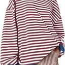 UEU Women Oversized Striped Crewneck Sweatshirt Long Sleeve Color Block Pullover Tops Casual Loose Workout Shirt (X-Large)