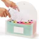 H4D Check Size 13 Pocket Expanding File Folder, Accordion File Organizer Wallet Case for Coupon Receipt Storage, 10 x 5.5 inches, Rainbow Color