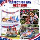 2 x 250th Anniversary Banners 4th of July Banner Patriotic Decorations Double Side Printed 1776-2026 Red Blue White USA Independence Day Banner Outdoor Indoor Yard Garden