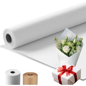 36" 1500"(125') Thickened White Wrapping Paper Roll, Bulletin Board Arts & Crafts, Craft Packing Paper for Gift, Bouquet Flower Wrapping, Moving (White, 36" 125')