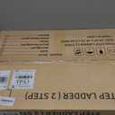 Taranta 2-Step Aluminum Ladder,Lightweight Folding Step Stool with Extra-Wide Anti-Slip Steps,330 lbs Capacity,Compact Space-Saving Design for Home,Kitchen and (Black&Woodgrain)