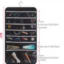 DIOMMELL Hanging Jewelry Organizer 47 Pockets with Zipper for Earrings Necklace Bracelet Ring Accessory Display Storage Bag Travel Holder Box
