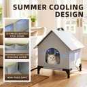 Cooling Cat House with Ice Packs for Outside&Indoor,Insulated and Weatherproof,Selfwarming Cat Shelter,Large Cave Bed for Garden (L, Cold)