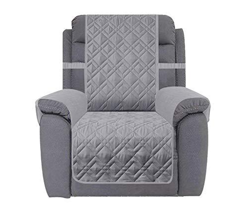 Ameritex Waterproof Nonslip Recliner Cover Stay in Place, Dog Chair Cover Furniture Protector, Ideal Recliner Slipcovers for Pets and Kids (Light Grey, 30'')