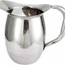 Winco WPB-2C Deluxe Bell Pitcher with Ice Catcher, 2-Quart, Stainless Steel, Medium