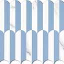 Vamos Tile Peel and Stick Backsplash Seamless Tile,10-Sheets Stick on Backsplash for Kitchen and Bathroom,Light Blue and Statury White PVC Self Adhesive Mosaic Tiles