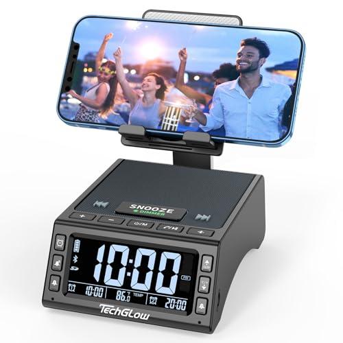 TechGlow Foldable Cellphone Stand with Wireless Bluetooth Speaker Birthday Gifts for Men Women Mother Father Cool Tech Gadgets