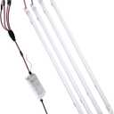 Magnetic Mount 4FT LED Retrofit Kit,72W 2X4FT(1 Driver & 4 LED Strips),150LM/W,5000K Daylight,0-10V Dimmable,T8 T10 T12 Fluorescent Replacement kit for Troffer,Quick Easy Install