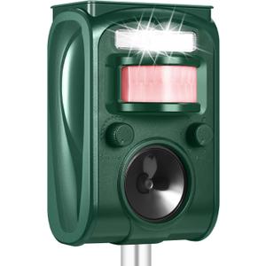 Cat Repeller Outdoor - Ultrasonic Animal Repeller Solar Powered - Waterproof Squirrel Repellent,Raccoon Deterrent with Motion Activated,Repels Dog,Rabbit,Fox,Bird for Farm Yard Protection