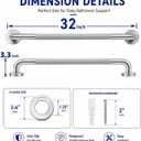 32 Inch Shower Grab Bar, Brushed Nickel Anti-Slip Bathroom Grab Bar with Knurled Grip, Stainless Steel Safety Handrail for Toilet Bathtub, Shower Handle Handicap Bars for Senior, Elderly, Pregnant