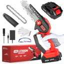 Cordless Mini Chainsaw, 20V Max Battery 6 Inch Small Chain Saw, One-Hand Handheld Electric Portable Chainsaw for Cutting Wood Trimming and Woodworking- Mini Chain Saw Cordless with 1 Batter