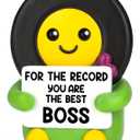 Best Boss Gifts for Women Men Female Male Music Lover DJ For the Record You Are The Best Birthday Basket Gifts for Boss Lady Leader Manger Supervisor Thank You Christmas Leaving Office Desk Decor