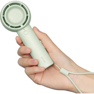 JISULIFE Mini Portable Fan-Bladeless Safe Design, Powerful Turbo Handheld Fan with 3 Speeds, USB Rechargeable, Small Pocket Design for Travel/Lash, Gifts For Girls/Women (2000mAh, Green)